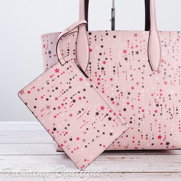 NWT Kate Spade Twinkle Printed Small Reversible Tote Shoulder Bag in Pink Multi - Picture 3 of 10